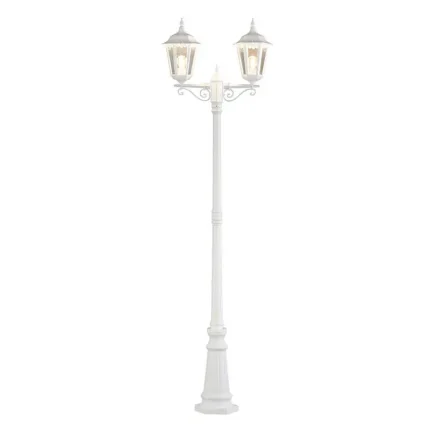 Twin Head Lamp Post Light White