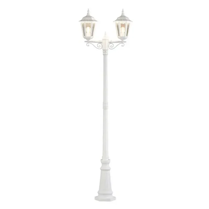 Twin Head Lamp Post Light White