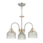 Vintage Chrome Ceiling Glass Pendant Light