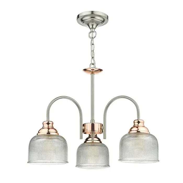 Vintage Chrome Ceiling Glass Pendant Light