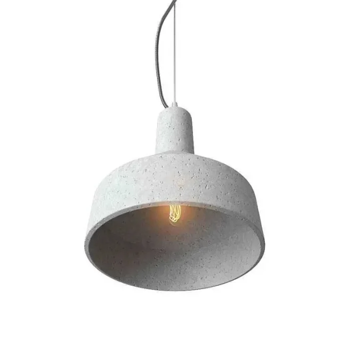 Pendant light in white, made from gypsum material