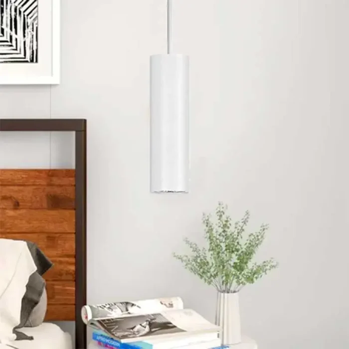 White Metal Tabular Pendant Light