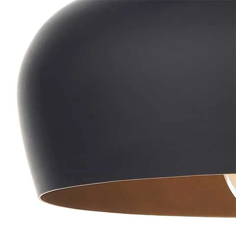 Wooden Cap Pendant Light Matt Black