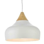 Wooden Cap White Pendant Light