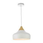 Wooden Cap White Pendant Light