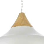 Wooden Cap White Pendant Light