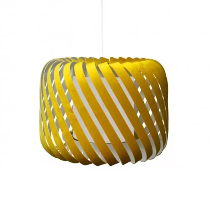 Pendant light with yellow velvet shade in 46cm size