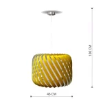 Pendant light with yellow velvet shade in 46cm size