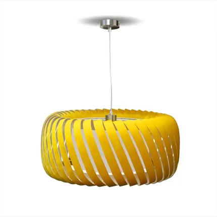 Pendant light with yellow velvet shade in 57cm size