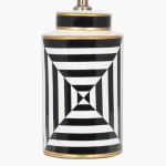 Black and White Stripe Ceramic Table Lamp