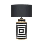 Black and White Stripe Ceramic Table Lamp