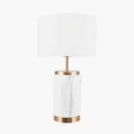 Brass Ceramic Table Lamp with Marble Effect