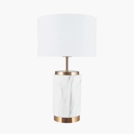 Brass Ceramic Table Lamp with Marble Effect