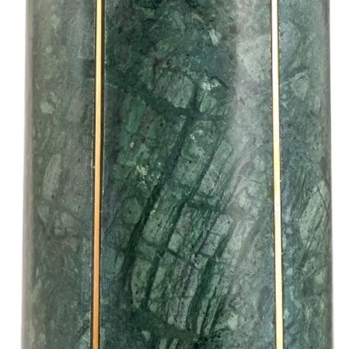 Green Marble and Gold Metal Table Lamp