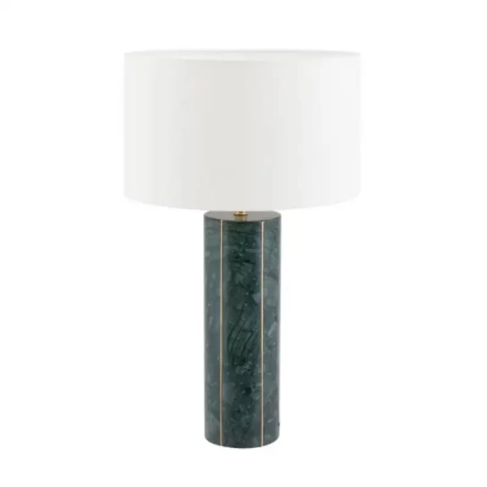 Green Marble and Gold Metal Table Lamp