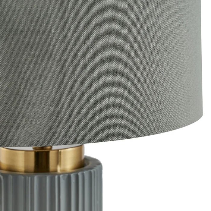 Grey Ceramic Gold Metal Table Lamp