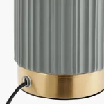 Grey Ceramic and Gold Metal Table Lamp