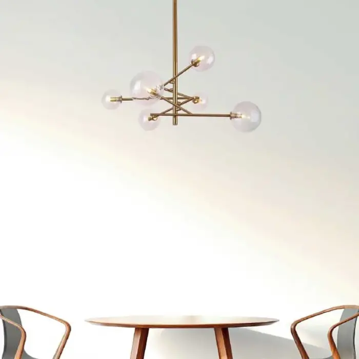 Modern Brass Ceiling Glass Pendant Light