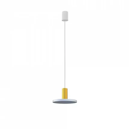 Satin Brass Finish White Pendant Light