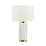 White Ceramic Gold Metal Table Lamp