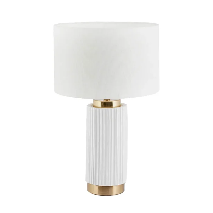 White Ceramic Gold Metal Table Lamp