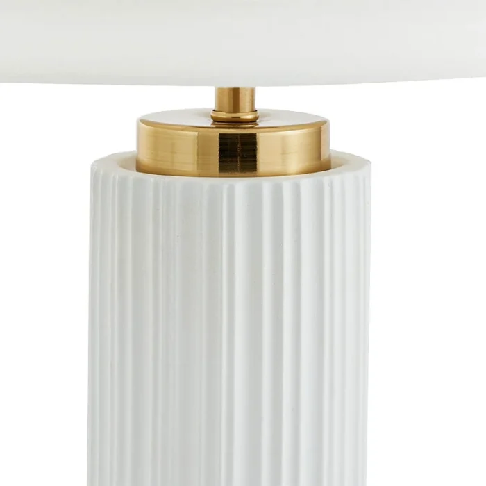 White Ceramic Gold Metal Table Lamp