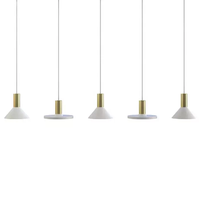 White Gold Over Island Pendant Lights