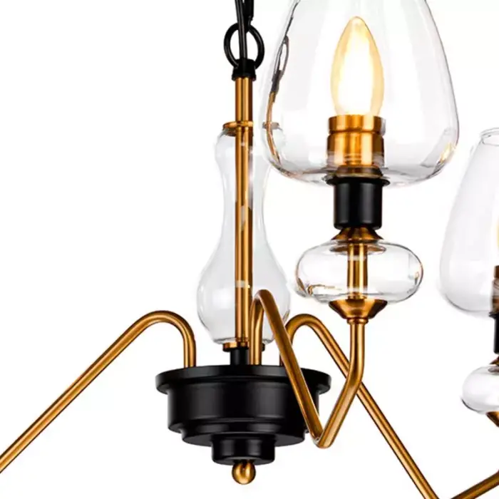 Aged Brass Glass Pendant Light