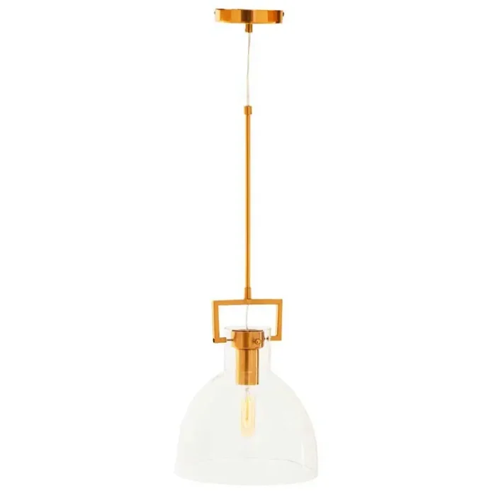 Bowl Shaped Glass Pendant Light in Bronze