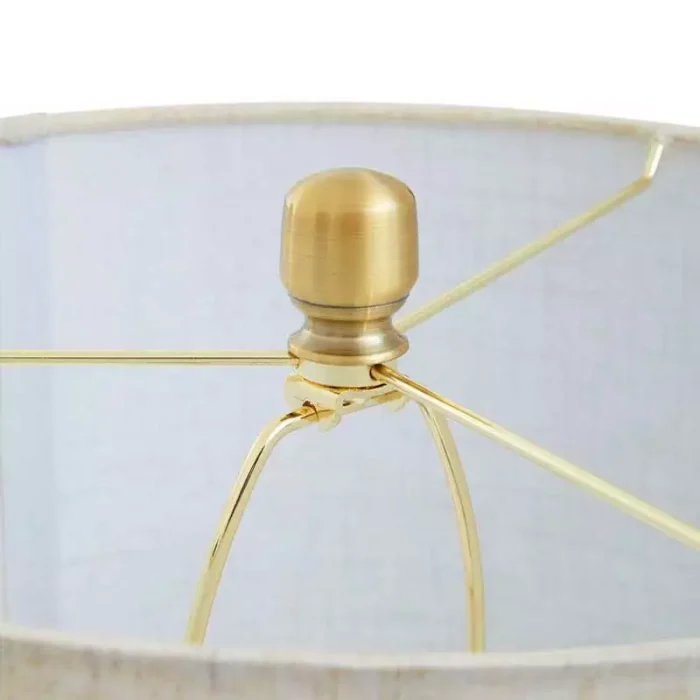 Clear Glass Ivory Shade Table Lamp