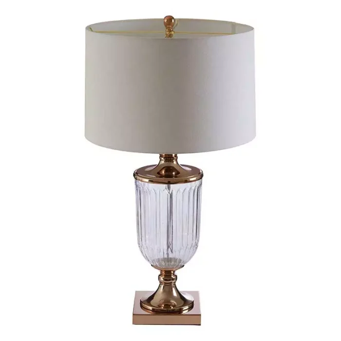 Fluted Design Clear Glass Table Lamp