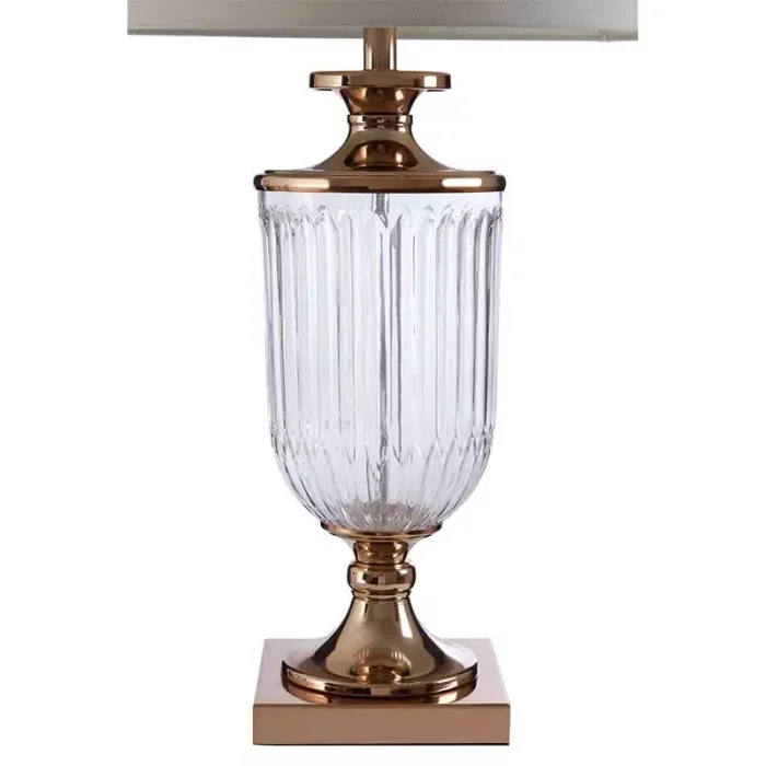 Fluted Design Clear Glass Table Lamp