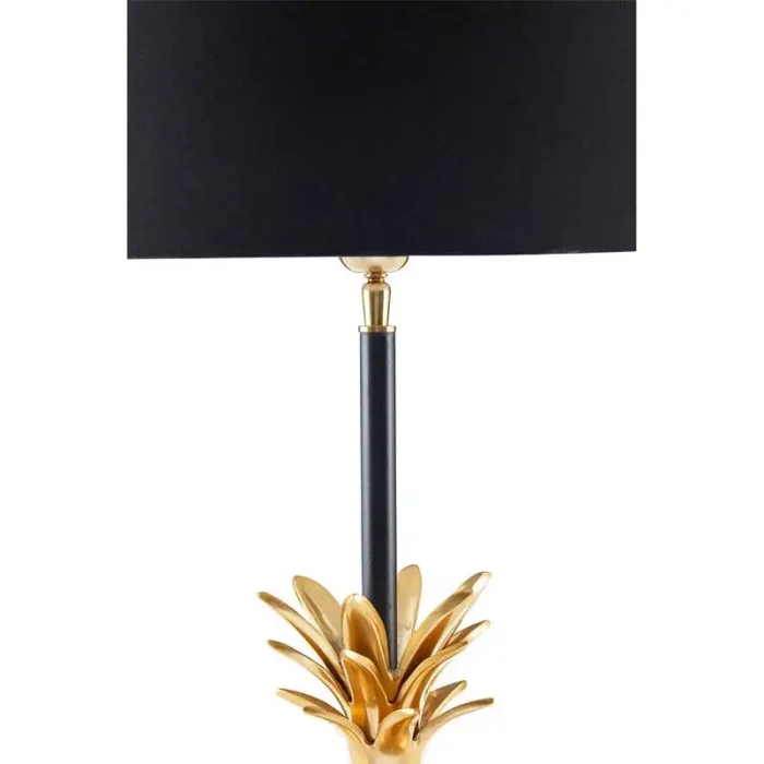 Gold Pineapple Black Shade Table Lamp