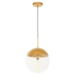 Round Glass Shade Pendant Light in Gold