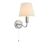 Ivory Shade Bathroom Wall Light in Chrome