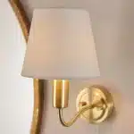 Ivory Shade Bathroom Wall Light in Satin Brass