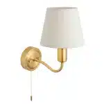 Ivory Shade Bathroom Wall Light in Satin Brass