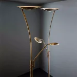 Satin Chrome Mother and Child Floor Lamp