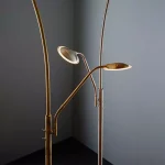 Satin Chrome Mother and Child Floor Lamp