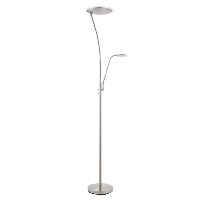 Satin Chrome Mother and Child Floor Lamp