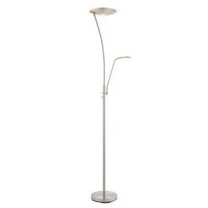 Satin Chrome Mother and Child Floor Lamp