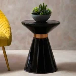 Black Glass Side Table