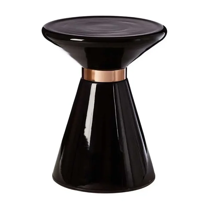 Black Glass Side Table