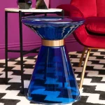 Blue Glass Side Table