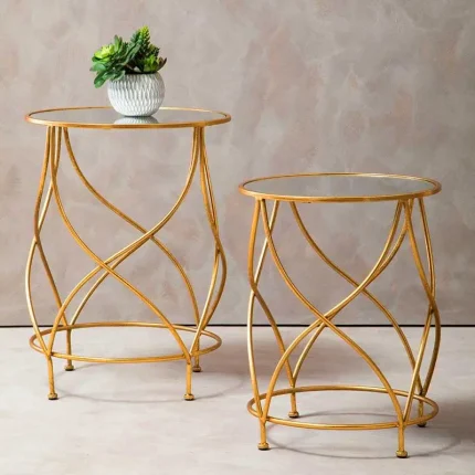 Mirrored Top Side Tables