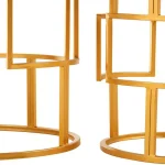 Set of 2 Gold Round Side Tables