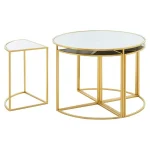 Set of 5 Gold Frame Nesting Tables