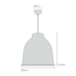 Aluminium ripple pendant light measurements