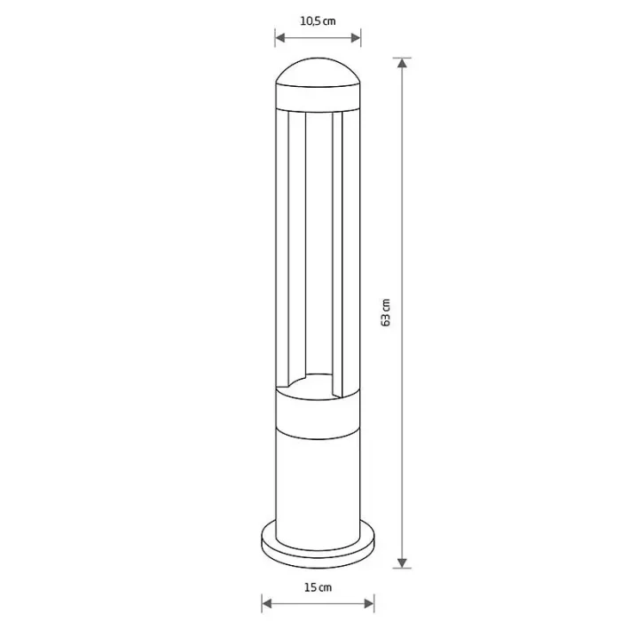 Black LED Bollard Light