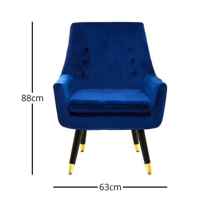 Blue Midnight Velvet Armchair